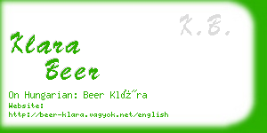 klara beer business card